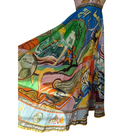 ALEMAIS Lucky Pace Shirred Linen Midi Sun Dress US 4 - Picture 11 of 11